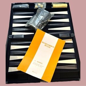 Deluxe Backgammon Set - Board Game (Blue - 15” x 10”)